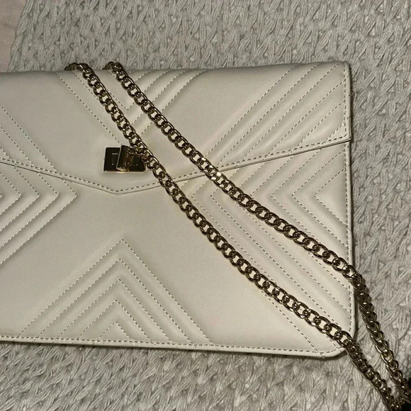 NWOT G’JUAN XAVIER Lux Designer Goddess Clutch Vtg Cream w/Burgundy Interior - Picture 7 of 16